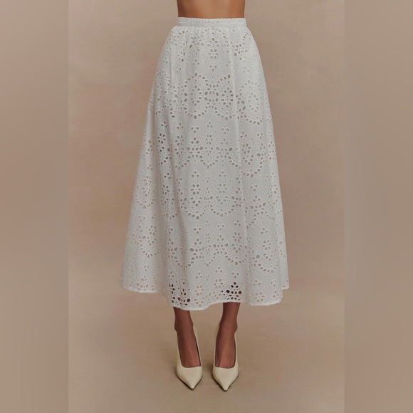 Meshki Dresses & Skirts - Meshki Arla Broderie Midi Skirt - White